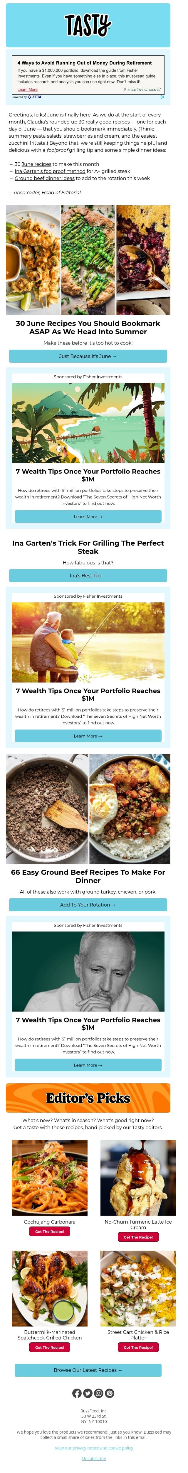S-tier steak, according to Ina Garten email from Tasty screenshot