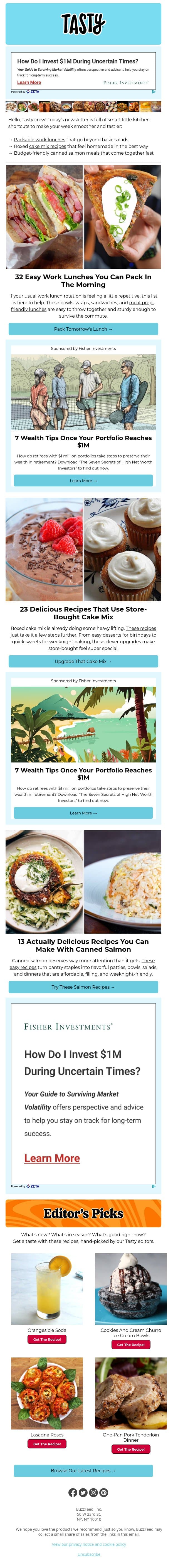 32 recipes for pack-your-lunch people email from Tasty screenshot