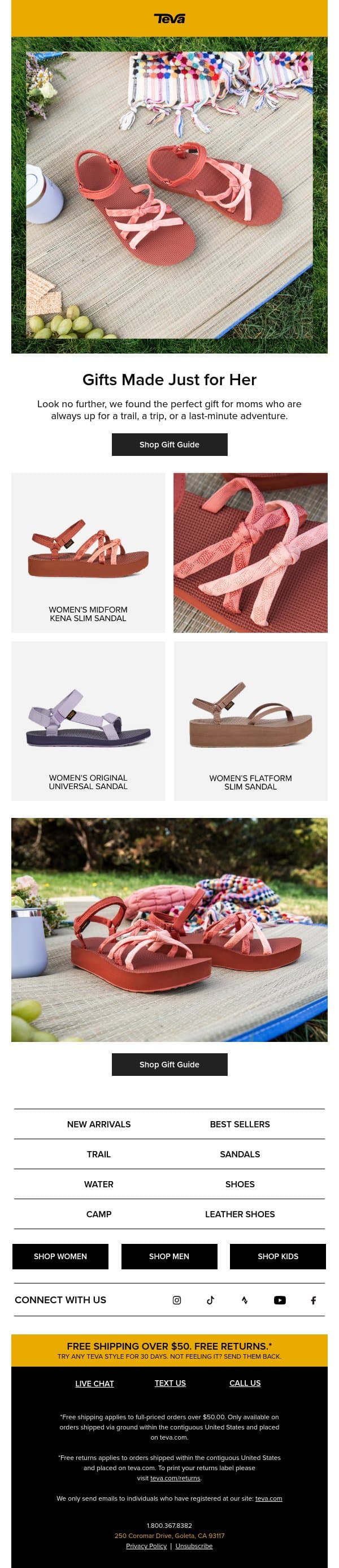 Gifts that go a long way, literally email from Teva screenshot