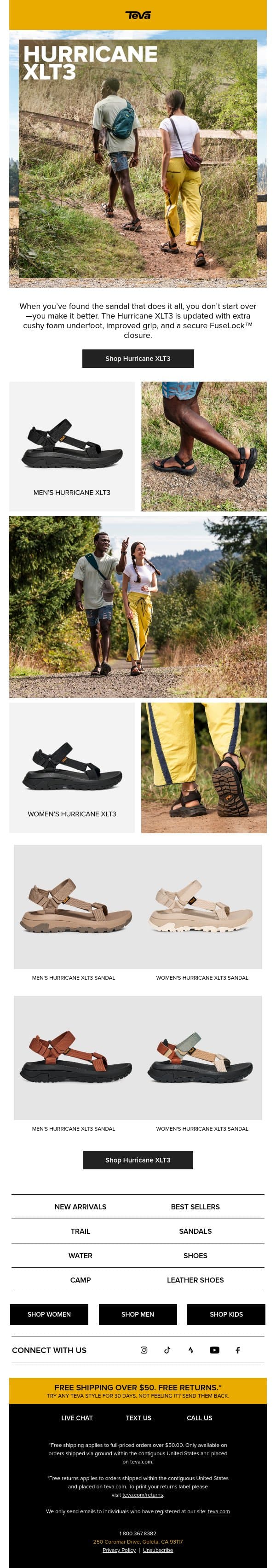 Meet the next-gen Hurricane XLT3 email from Teva screenshot