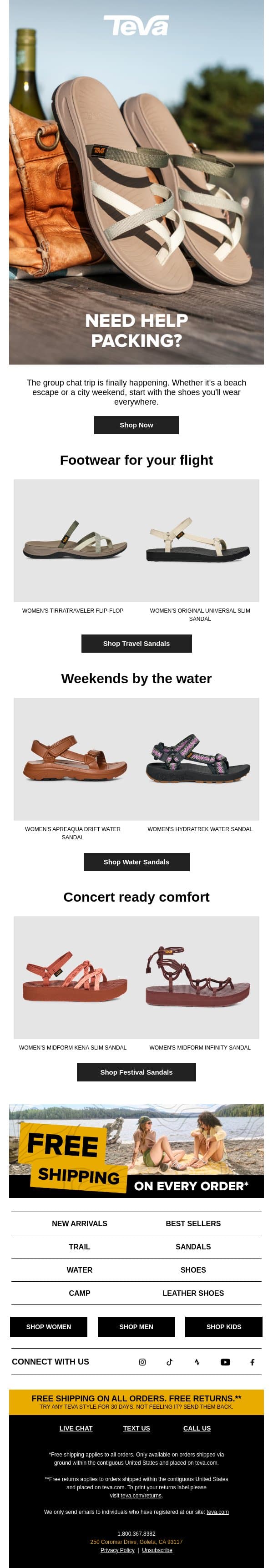 You deserve a girls trip ✈️ email from Teva screenshot