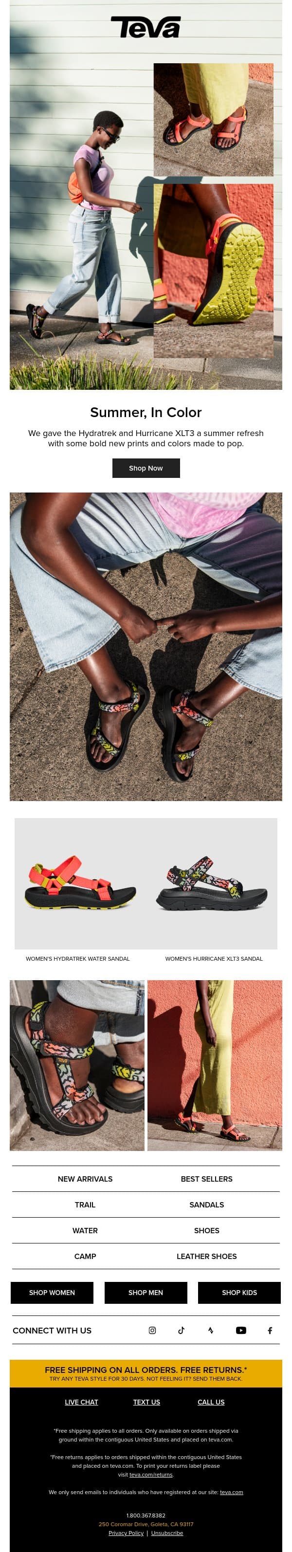 Your summer will look brighter in these... email from Teva screenshot