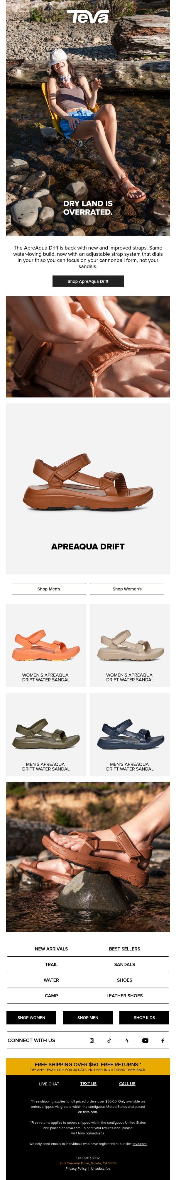 Our go-to water sandal for summer 🏖️ email from Teva screenshot