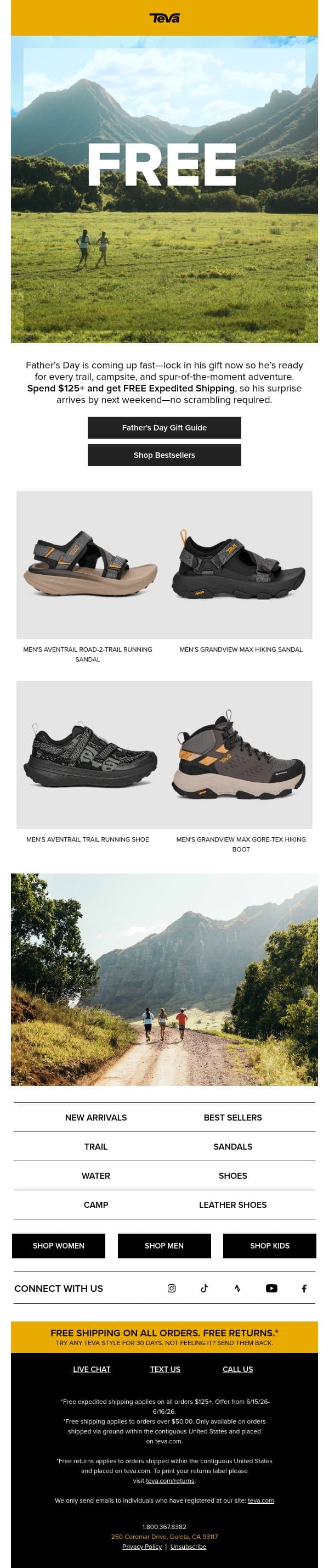 Still need a gift for Dad? We’ve got you. email from Teva screenshot