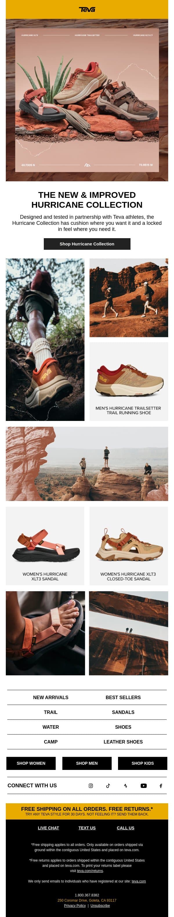 Built for imperfect trail conditions 💪 email from Teva screenshot