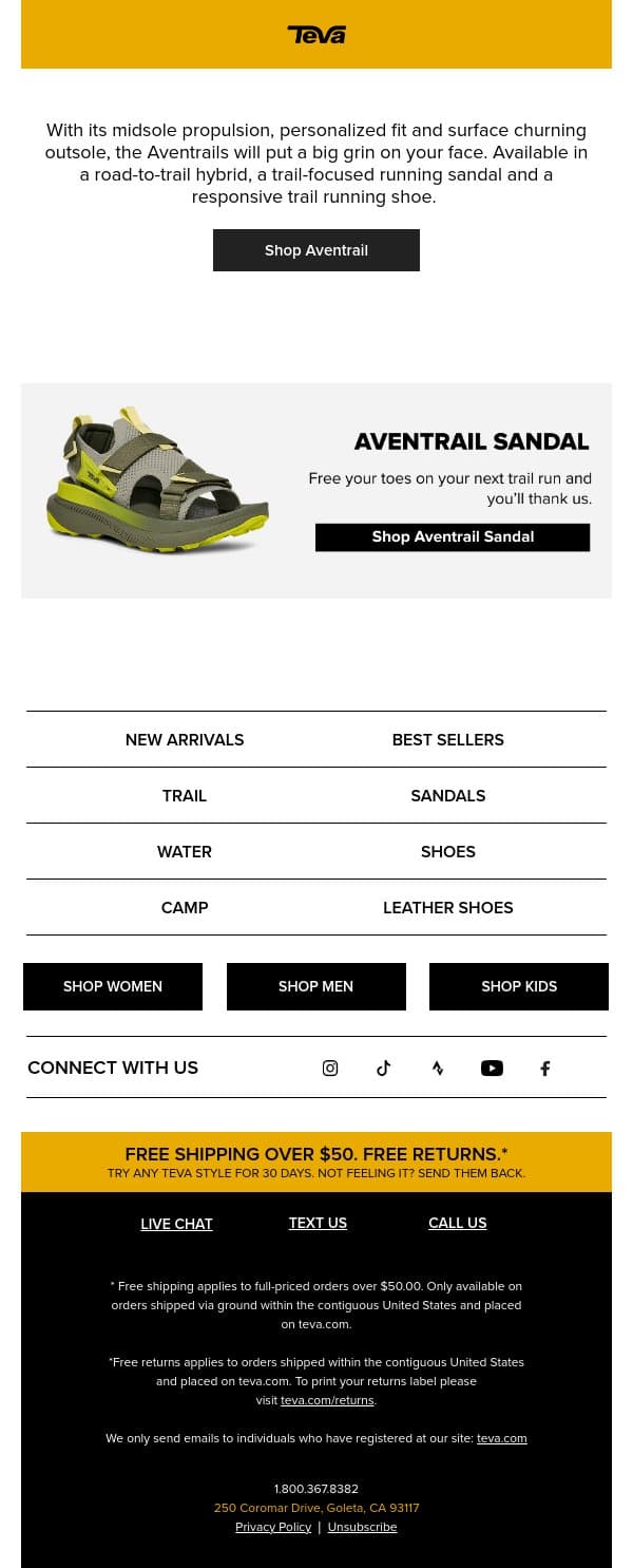 For Wherever Dirt Leads email from Teva screenshot