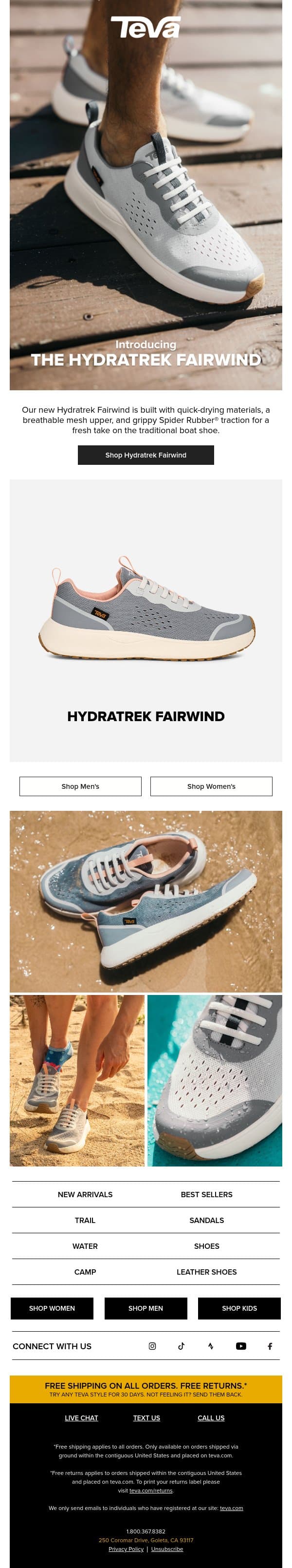 Not your dad’s boat shoe... ⛵️ email from Teva screenshot