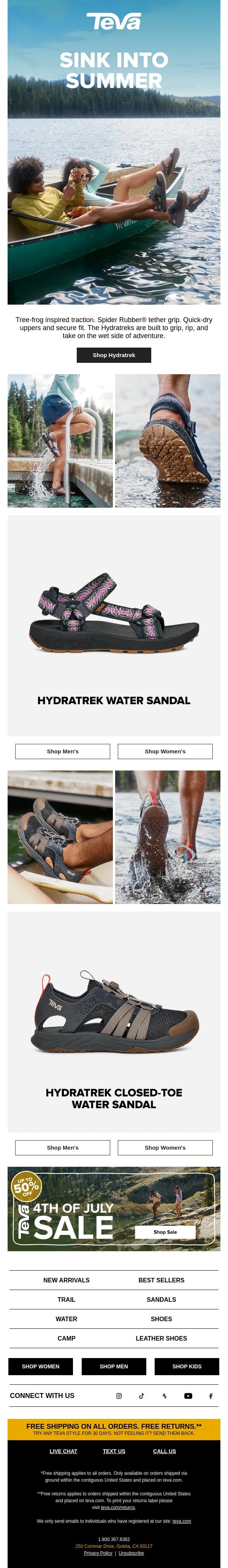 Hydratrek—for life on the water email from Teva screenshot