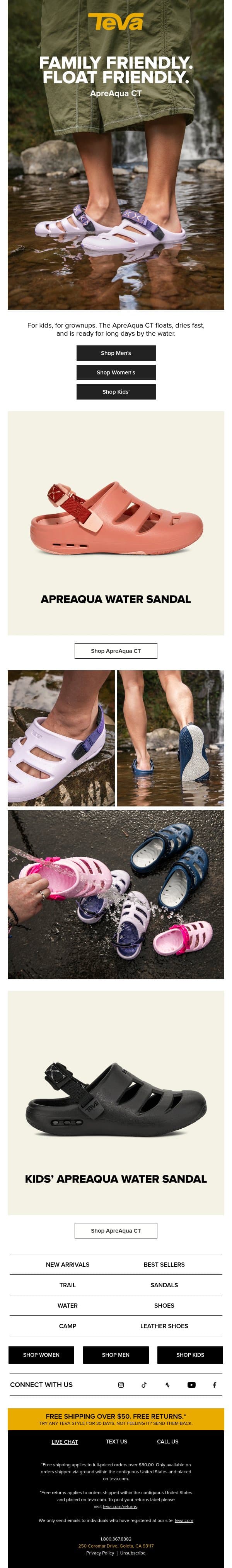 Water days are the best days email from Teva screenshot