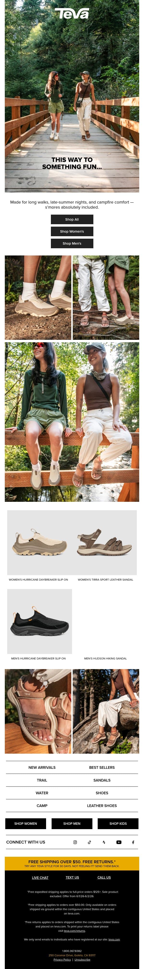 Your next summer adventure starts here email from Teva screenshot