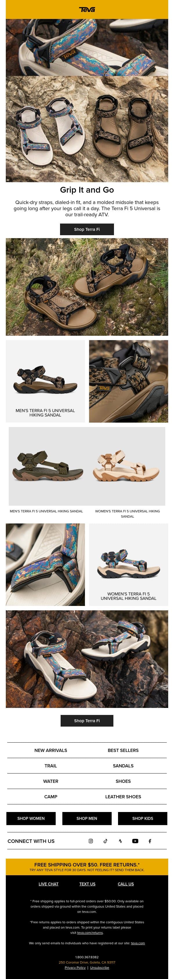 Terra Fi 5 Universal: Your ultimate all-terrain vehicle email from Teva screenshot