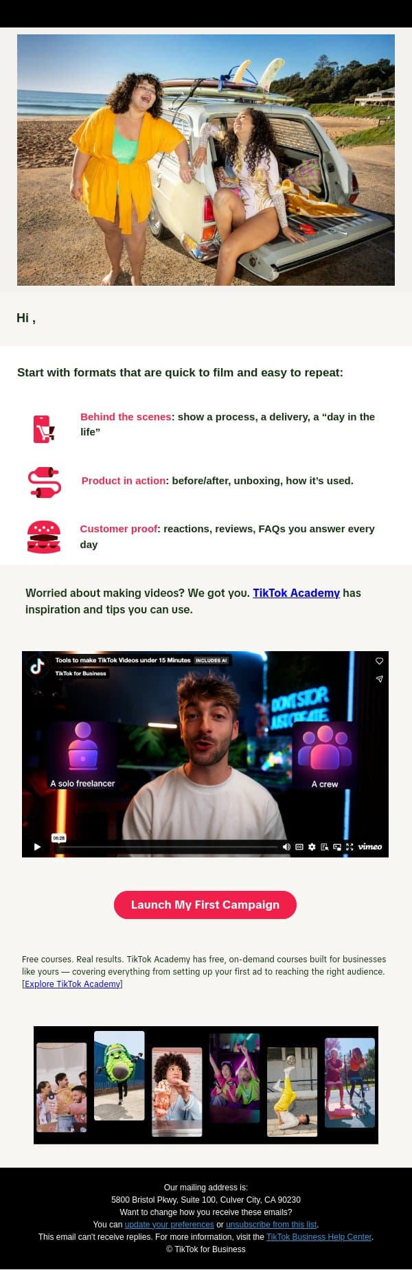 Get seen. Get followers. Get results. email from TikTok screenshot
