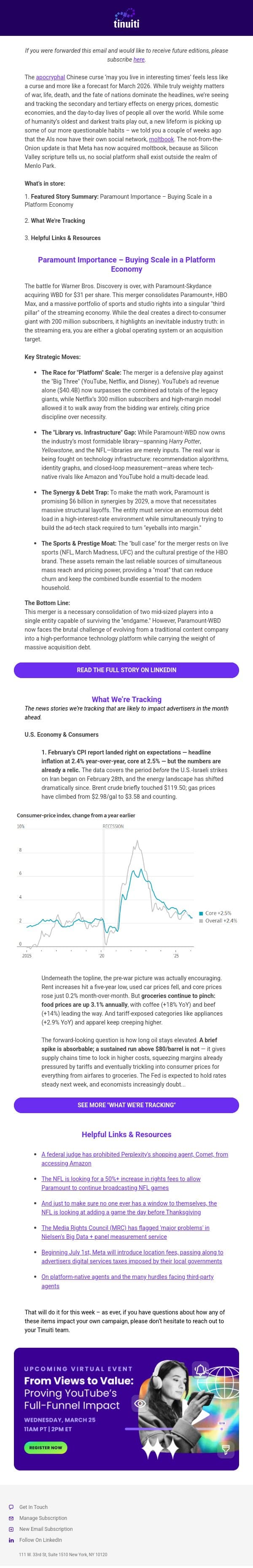 Paid Media Newsletter - 3/19/26: Paramount Importance – Buying Scale in a Platform Economy email from Tinuiti screenshot
