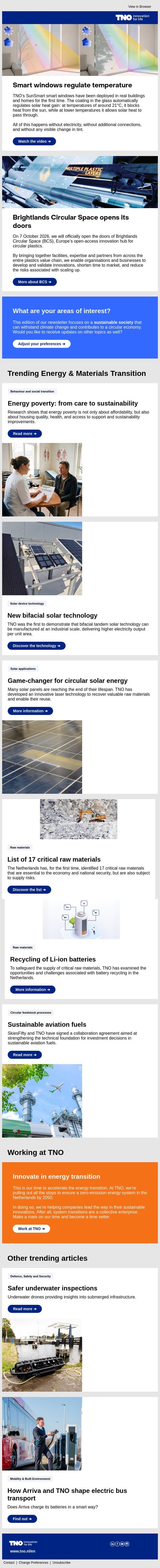 Smart windows keep buildings cool email from TNO screenshot