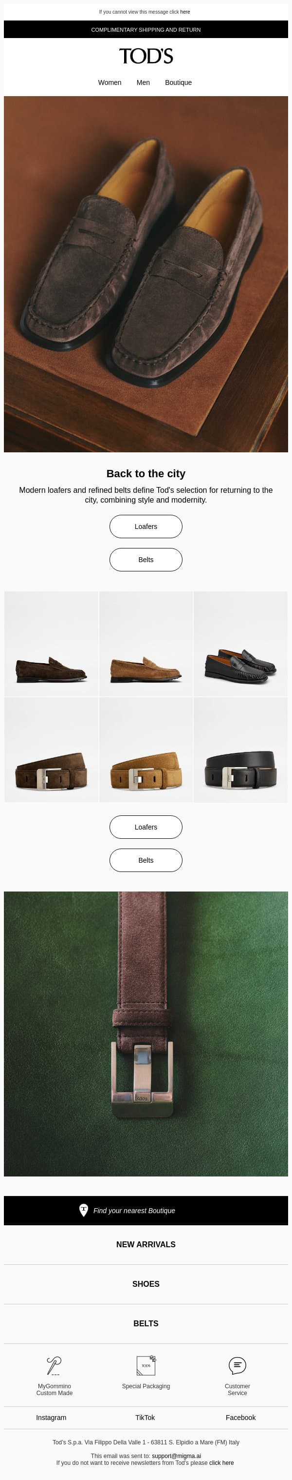 Tod's Edit: back to the City email from Tod's screenshot