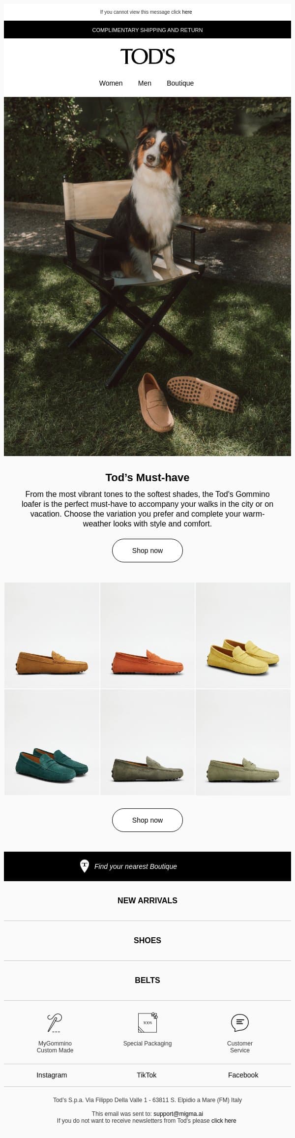 Gommino Loafer: the season’s most loved email from Tod's screenshot