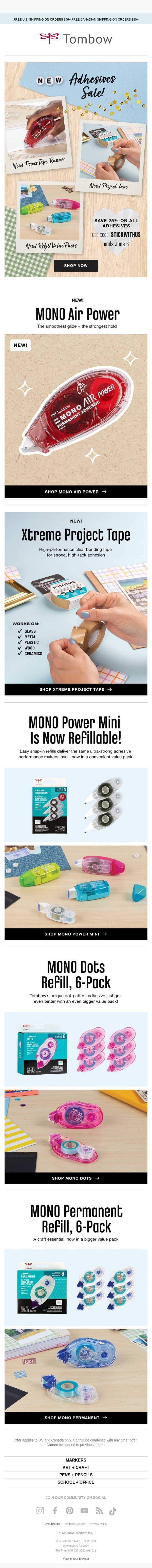 New. Strong. Unstoppable. 💪 email from Tombow screenshot