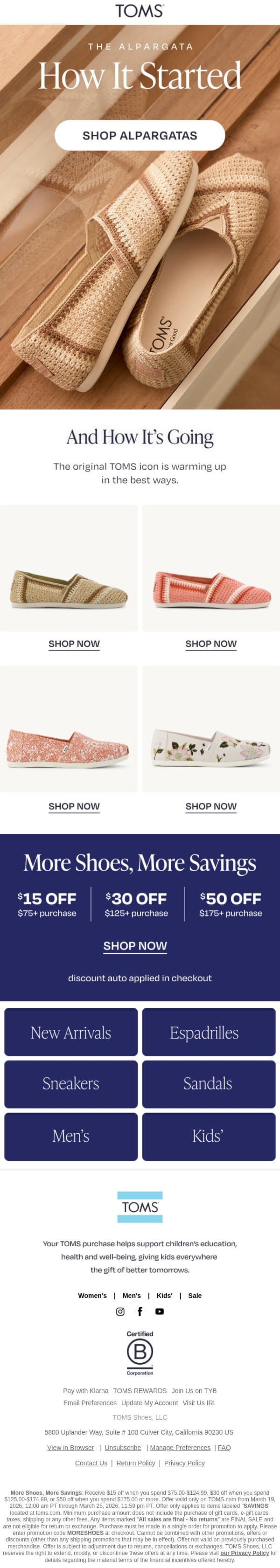 The Icon, But Make It SPRING 🌱 email from TOMS screenshot