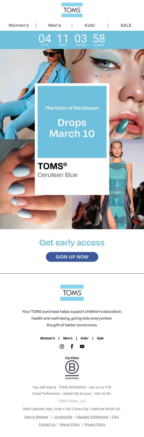 Something Iconic is Dropping Soon… email from TOMS screenshot
