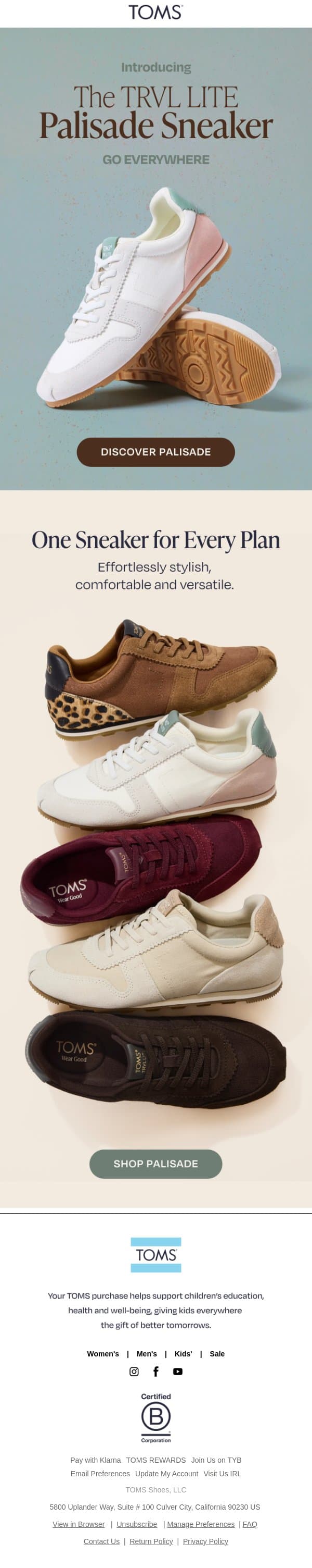 NEW & HOT: The TRVL LITE Palisade 🔥 email from TOMS screenshot