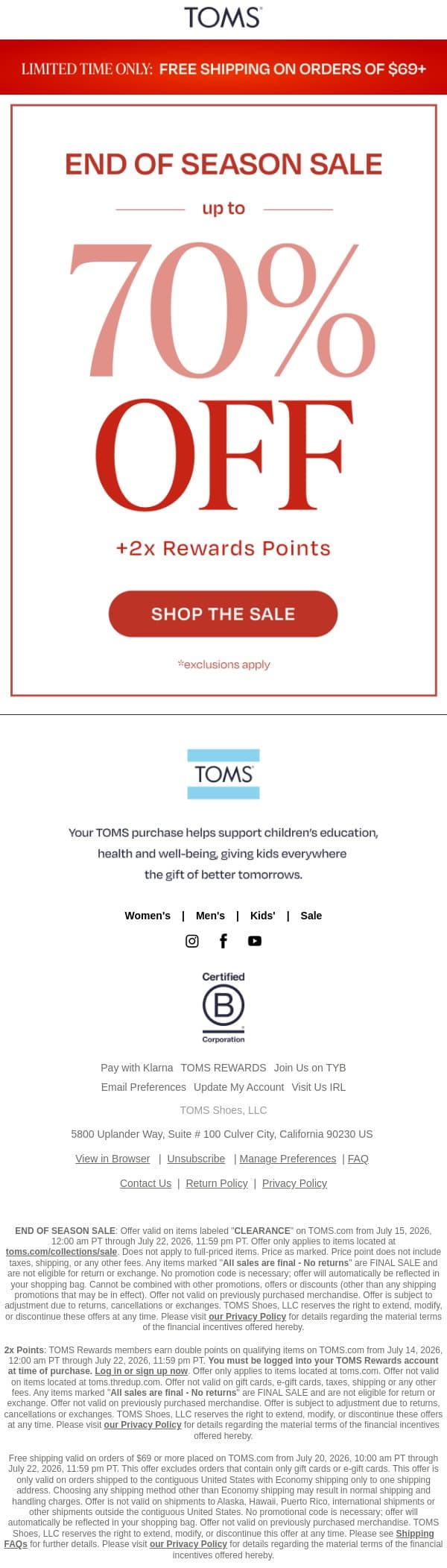 ⏳ Less Than 48 Hours Left to Save! email from TOMS screenshot