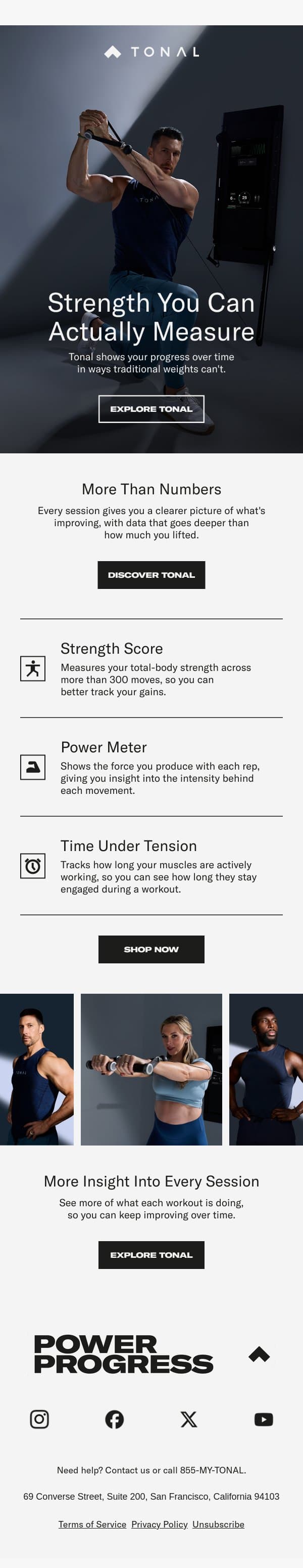 Strength You Can Actually Measure email from Tonal screenshot