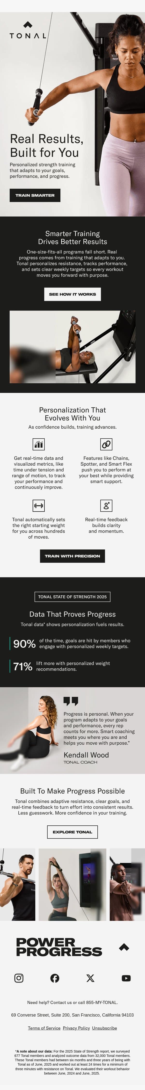 Get Results That Are Built Around You email from Tonal screenshot
