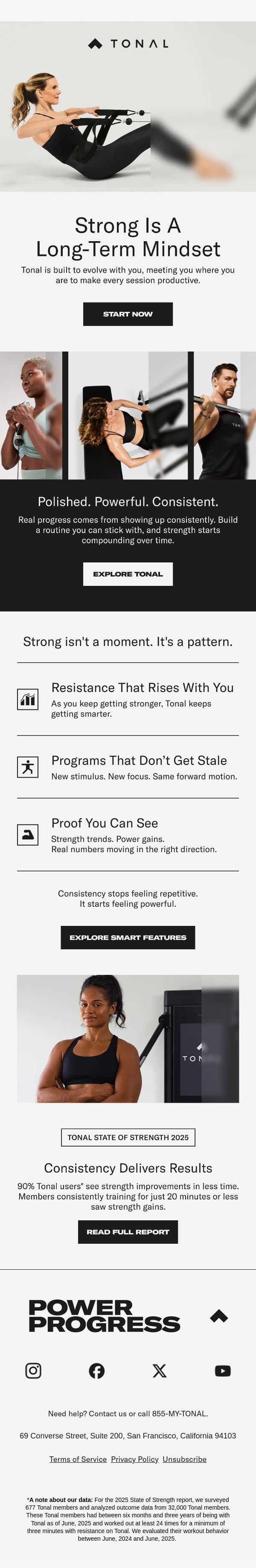 Power, On Repeat email from Tonal screenshot