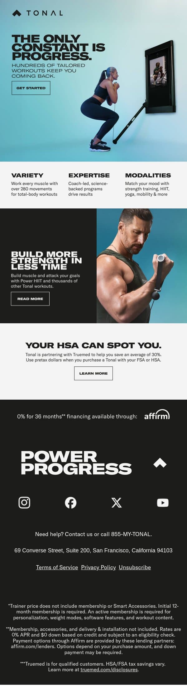 Take Your Training to the Next Level email from Tonal screenshot
