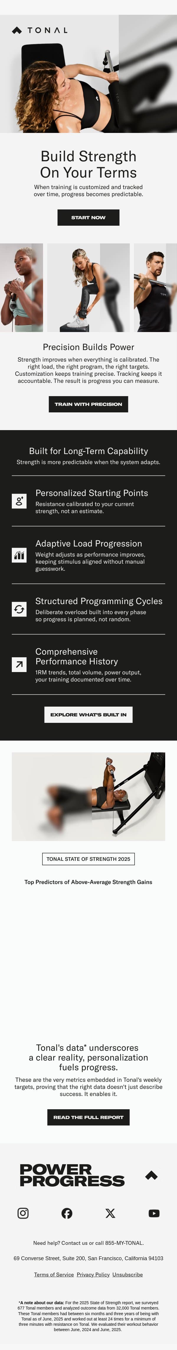 Built Around Your Baseline email from Tonal screenshot