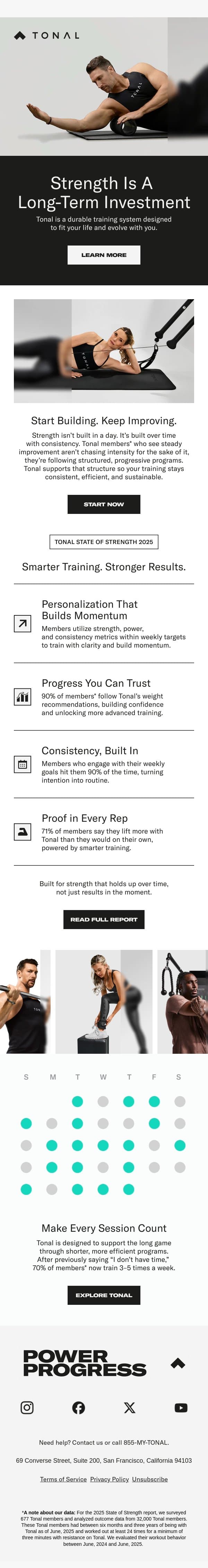 Build Strength That Sticks email from Tonal screenshot