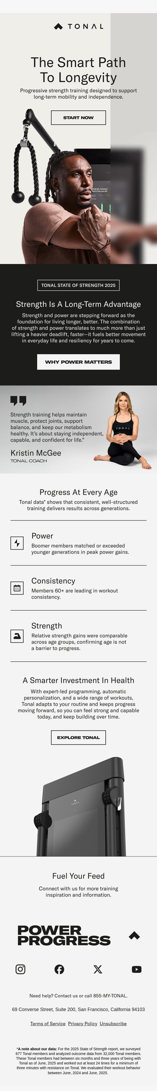 Build Strength That Supports You Long Term email from Tonal screenshot