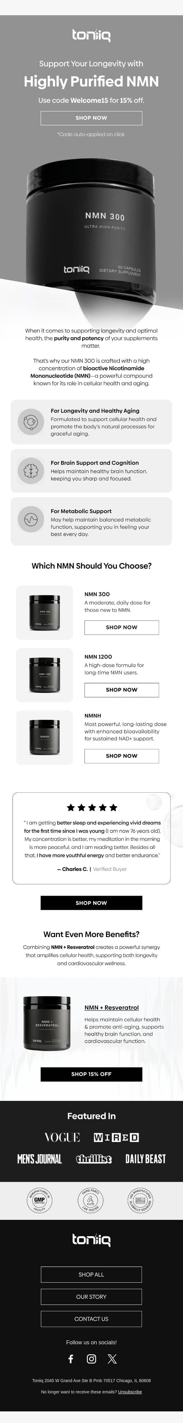 Meet Our Best-Seller ⭐ email from Toniiq screenshot