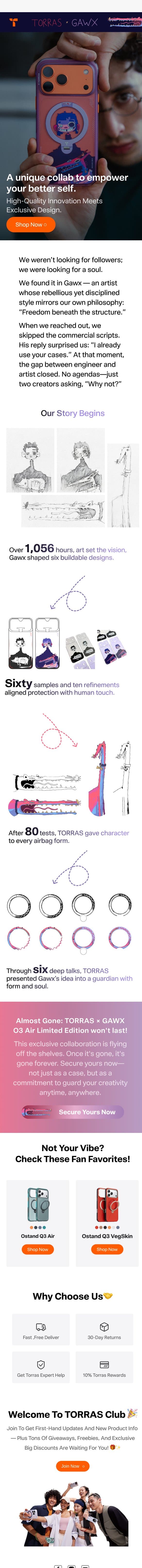 Still thinking about the TORRAS X GAWX edition? email from Torras screenshot