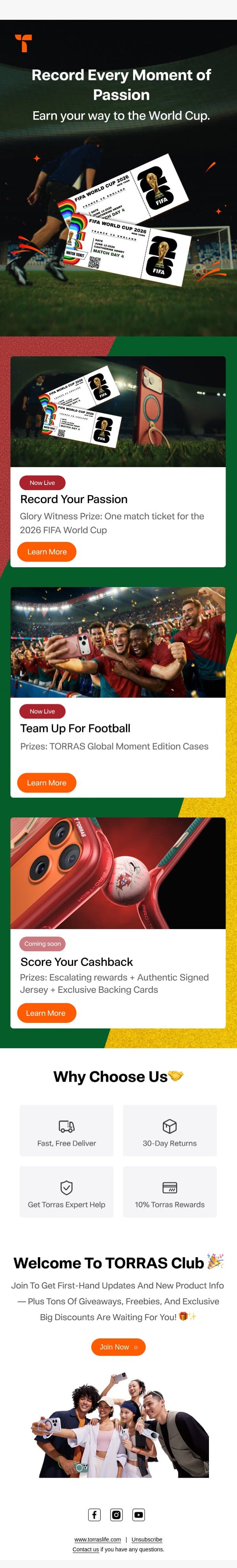 Win Your Way to the World Cup ⚽ email from Torras screenshot