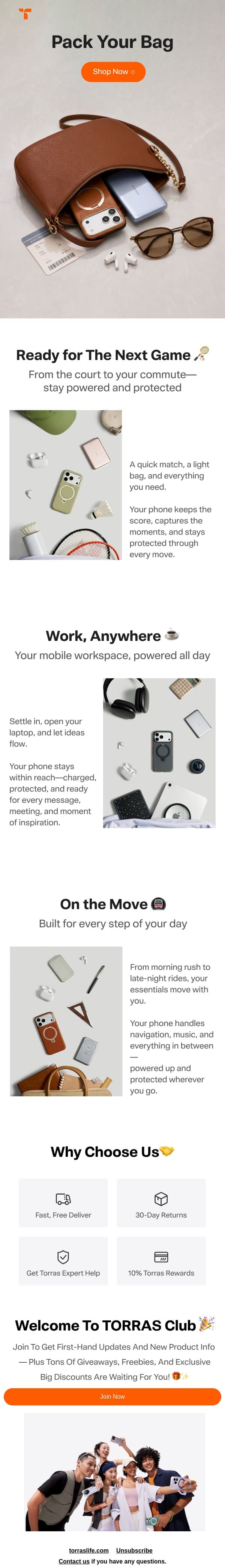 What’s In My Bag? 👀 email from Torras screenshot