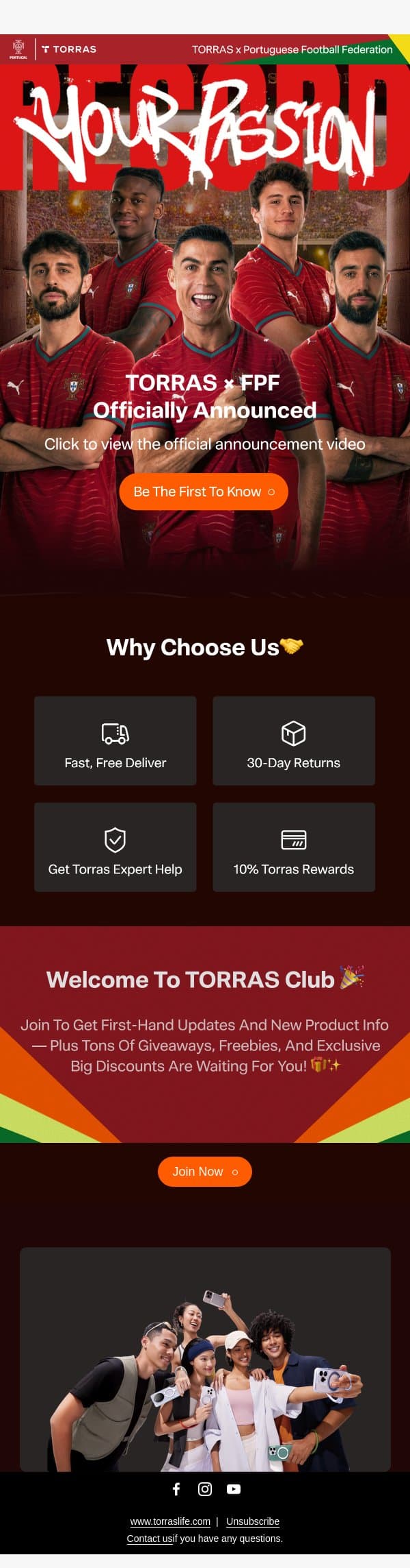 TORRAS x FPF — Watch It Unfold ⚽ email from Torras screenshot