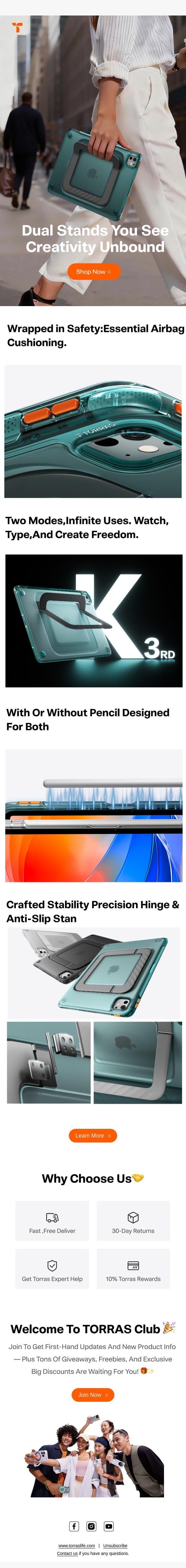 New iPad Case Ostand K3 NEO is here! email from Torras screenshot