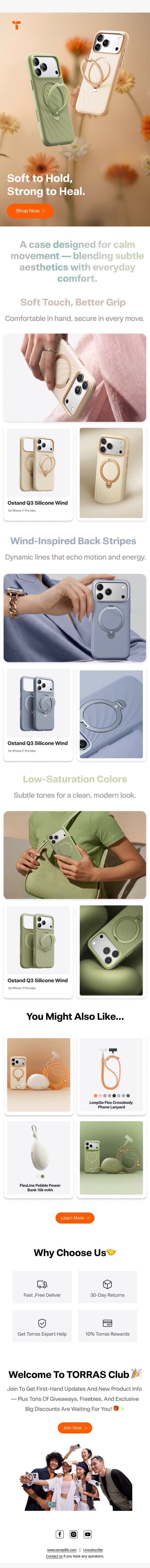 Meet the New Silicone Series email from Torras screenshot