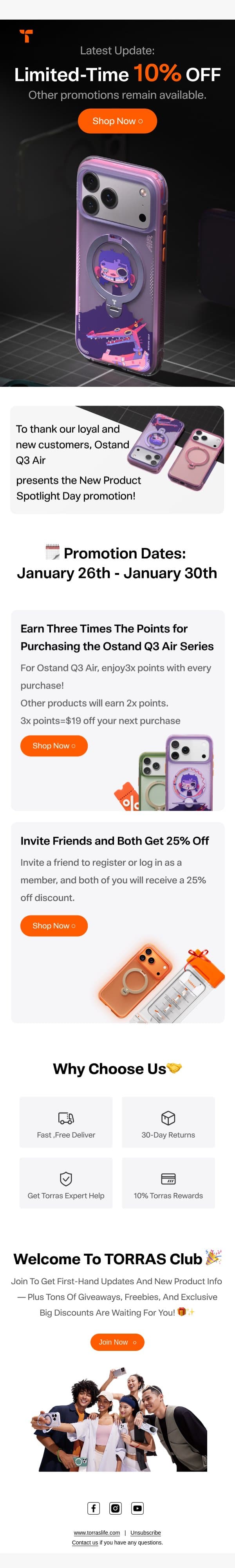 Update: 10% OFF for Glow Day! ✨ email from Torras screenshot