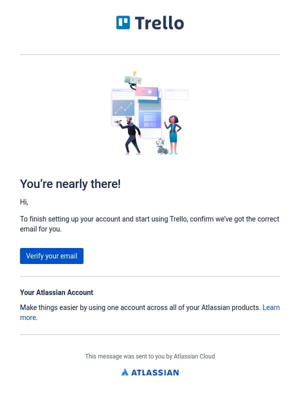 Verify your email for Trello email from Trello screenshot