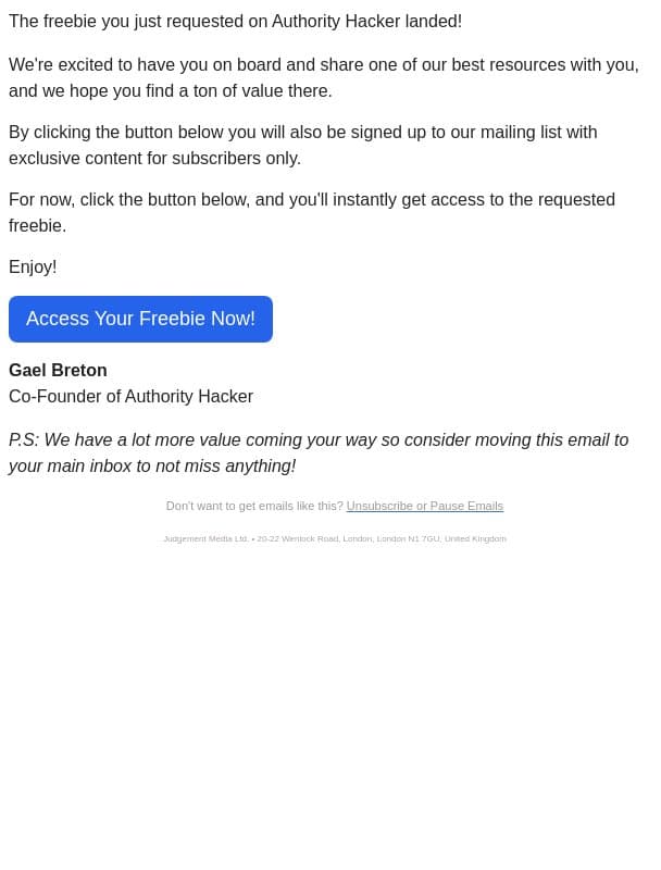 Here's your Claude Code Freebie! email from Tresl screenshot