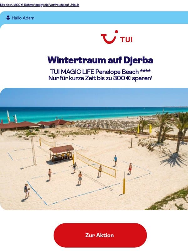 🌴 Fernweh? Dann klick mal hier email from TUI