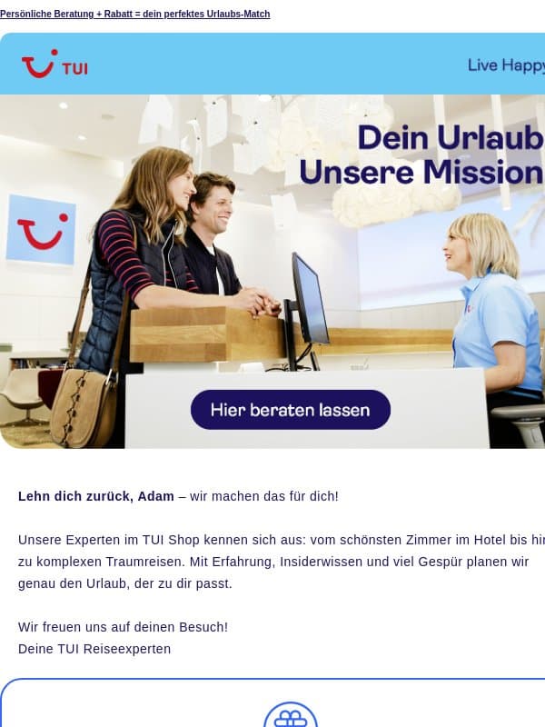 💌 Eine Einladung, die deinen Urlaub verändern kann email from TUI