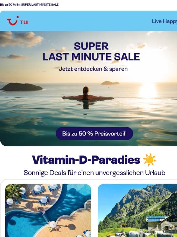 Schau dir diese Urlaubsziele an 🤩 email from TUI