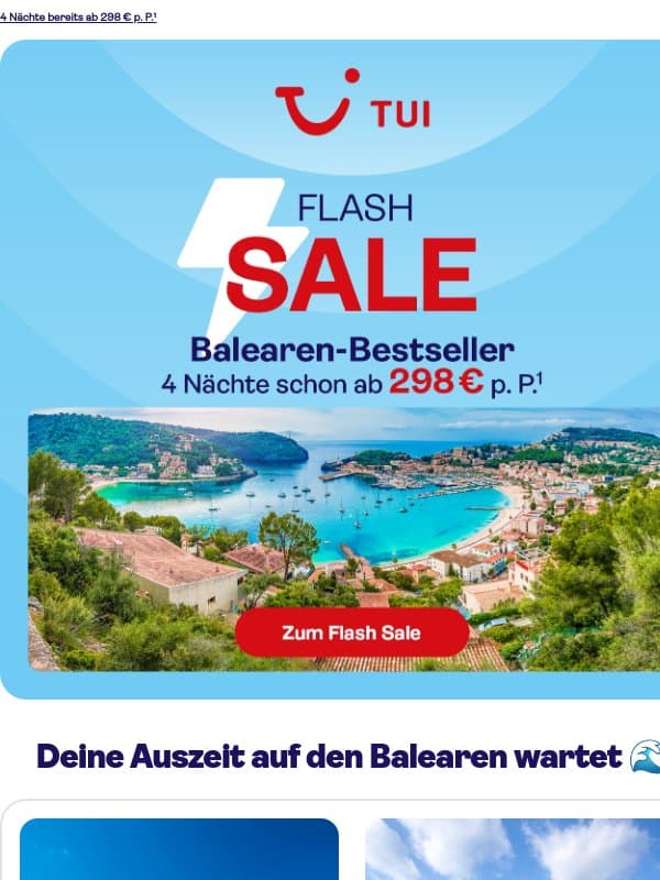 Die Balearen im FLASH SALE ☀️ email from TUI