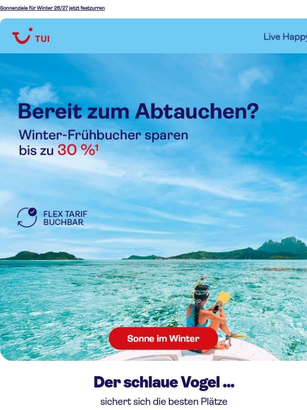 ⛄ Wenn der Winter kommt, bist du weg 🏝️ email from TUI