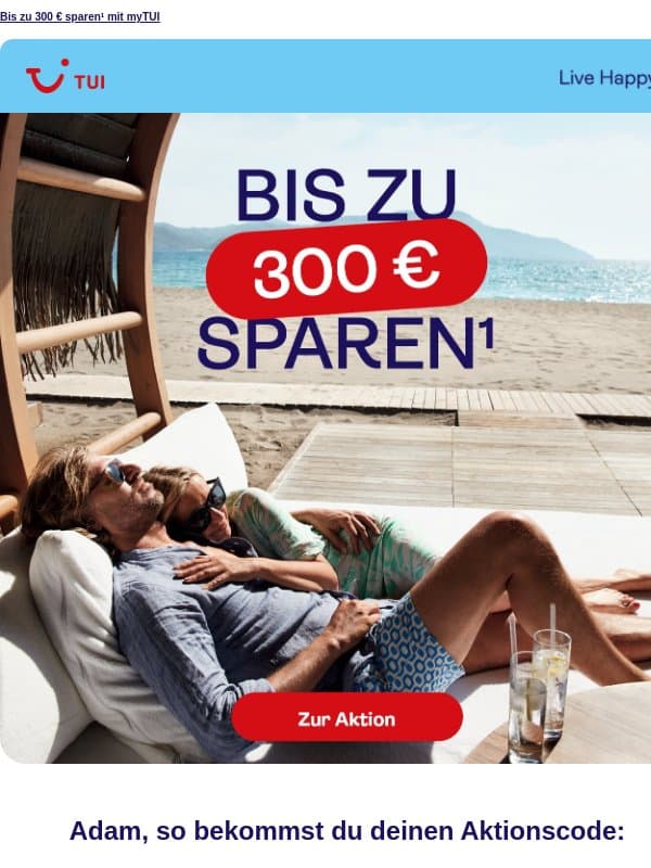 ⏰ Zeit, dem Alltag zu entfliehen – bist du dabei? email from TUI