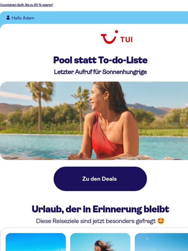 ⌛ Spoiler: Die besten Deals sind morgen weg. email from TUI