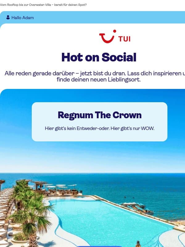 🤩 Geht gerade viral: Diese Hotels musst du sehen email from TUI